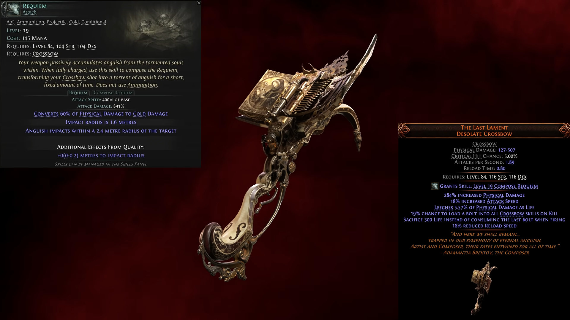 The Last Lament Unique - Path of Exile 2 - Requiem Skill