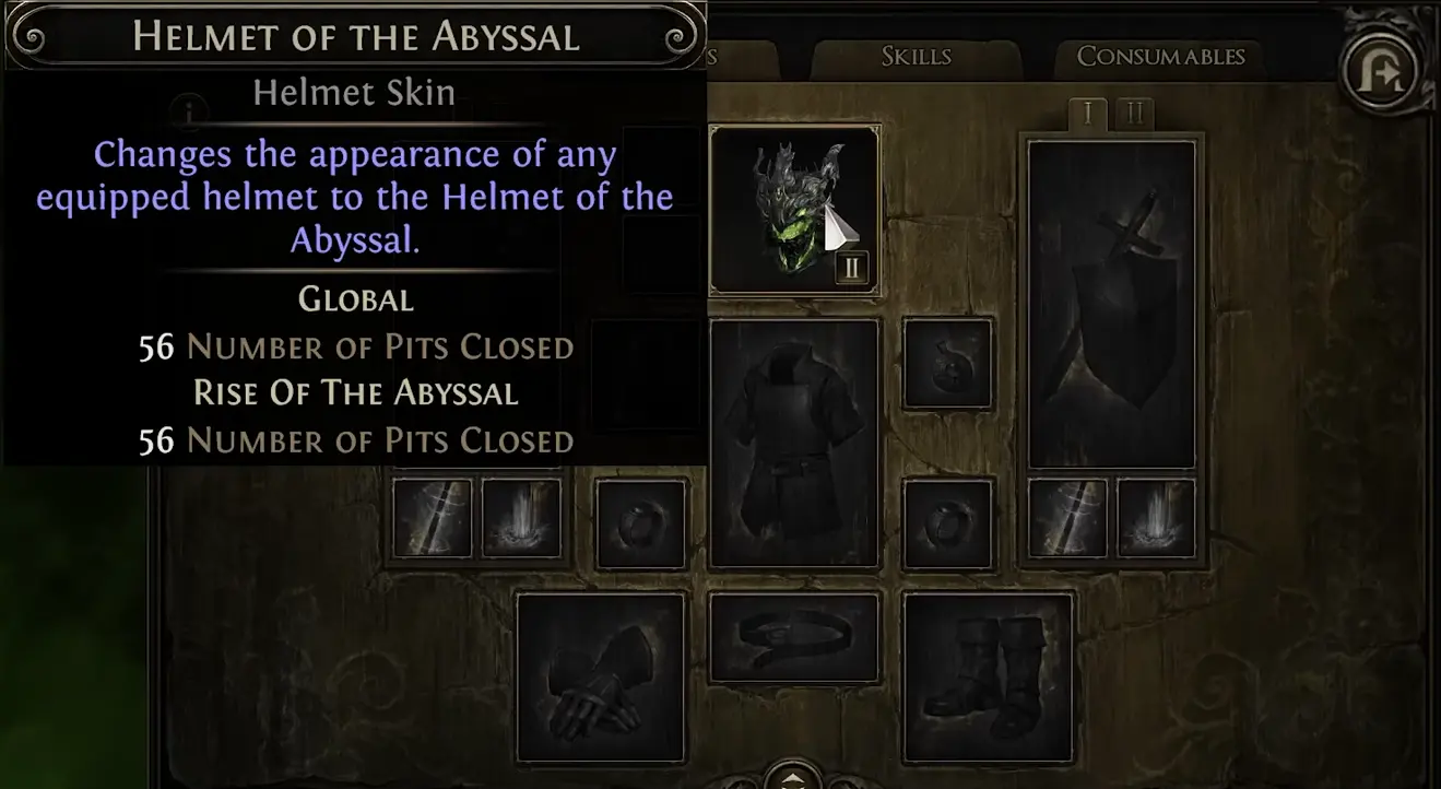 The Helmet of the Abyssal Twitch Drop reward for PoE2 has a very cool effect: It will show the number of pits closed during the Rise of the Abyssal league event.