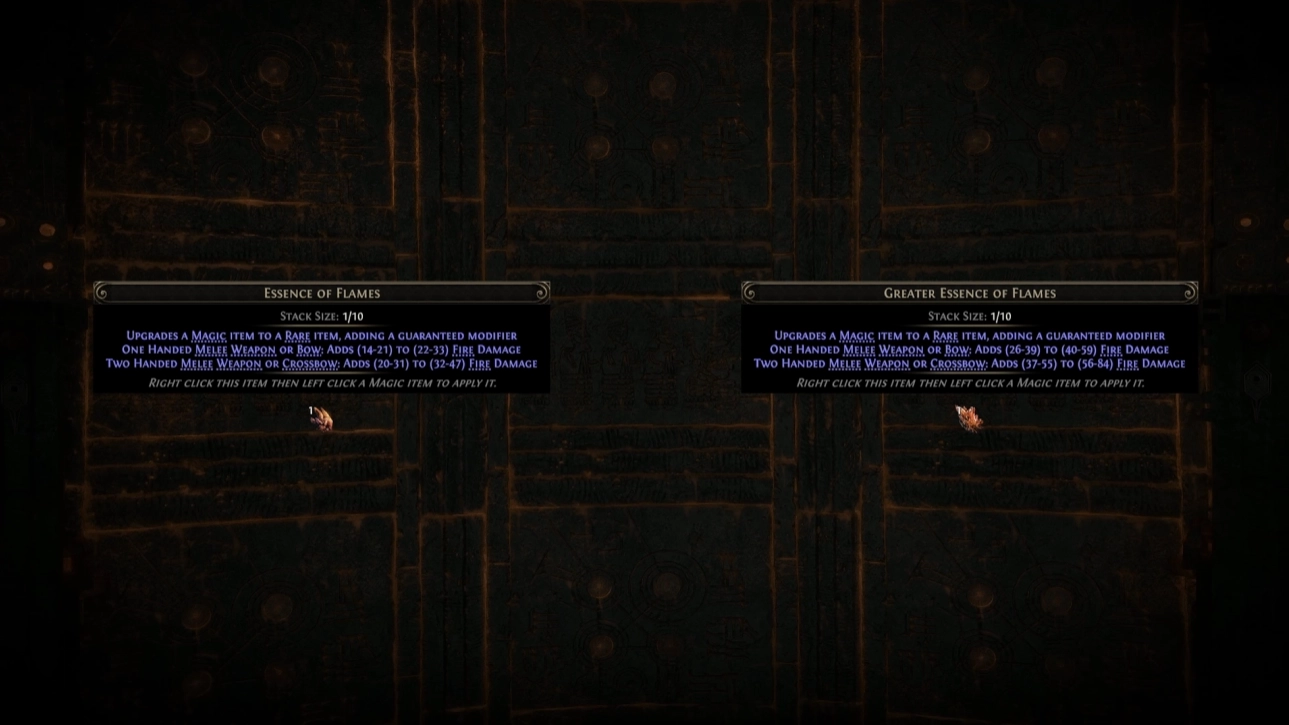 PoE2 The Third Edict includes a full Essence rework, providing more tiers to essence items, such as Essence of Flames and Greater Essence of Flames.